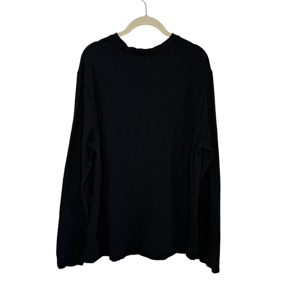 Lucky Brand Black Long Sleeve Snap Henley, L - Picture 3 of 9
